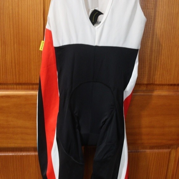 Monton Sports Cycling Bib Shorts Red White Blue Logo Spellout XL Performance - Picture 7 of 14